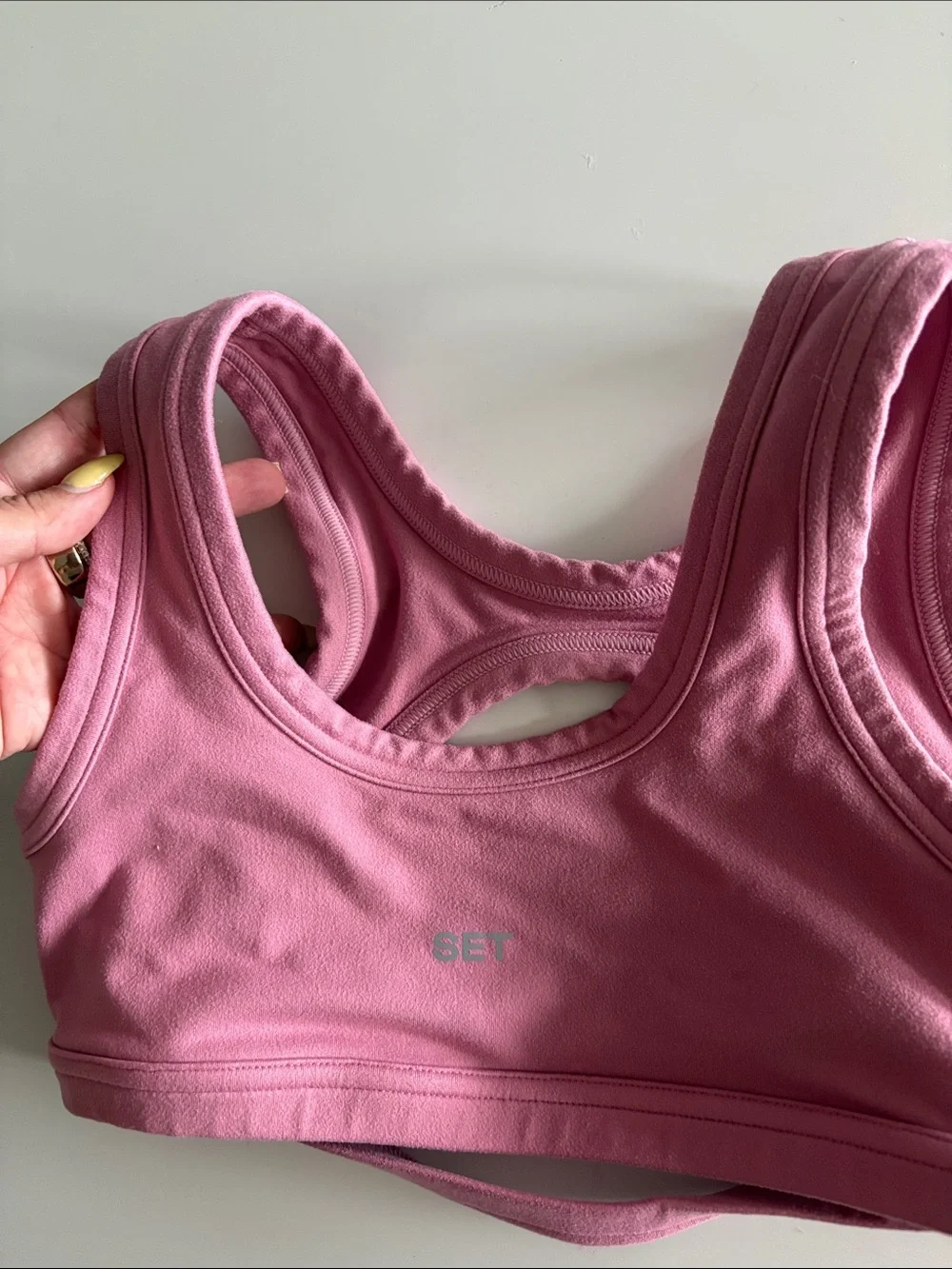 Set Active Pink Racerback Sports Bra - Picture 4 of 4